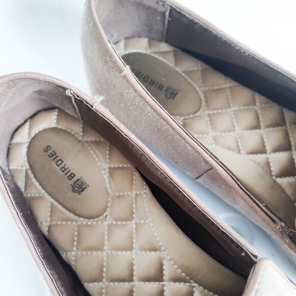 Birdies The Starling Boho Preppy 9.5 Latte Suede Loafers Flats Nuetral Camel Tan - Picture 7 of 10